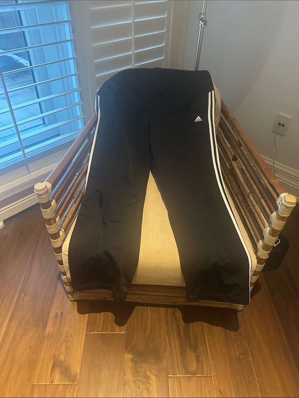 adidas Black Jogger Pants with White Side Stripes